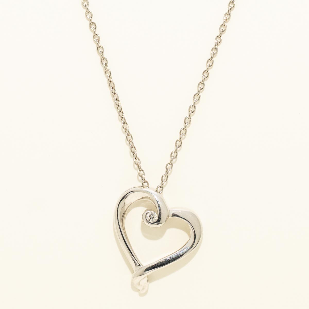 Heart Necklace in Sterling Silver with Diamond (.02ct tw)