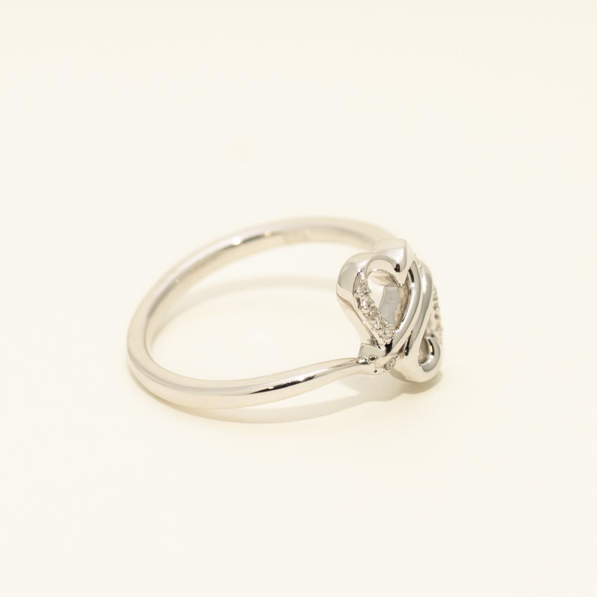 Diamond Double Heart Ring in Sterling Silver (1/20ct tw)