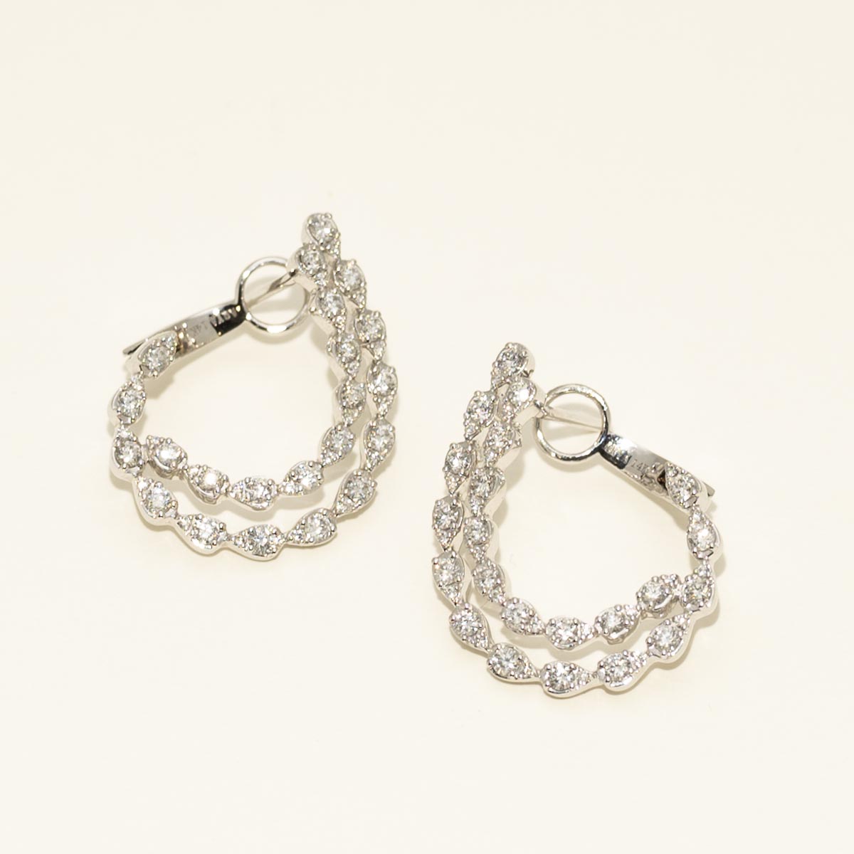 Diamond Fashion Hoop Earrings in 14kt White Gold (1 1/4ct tw)