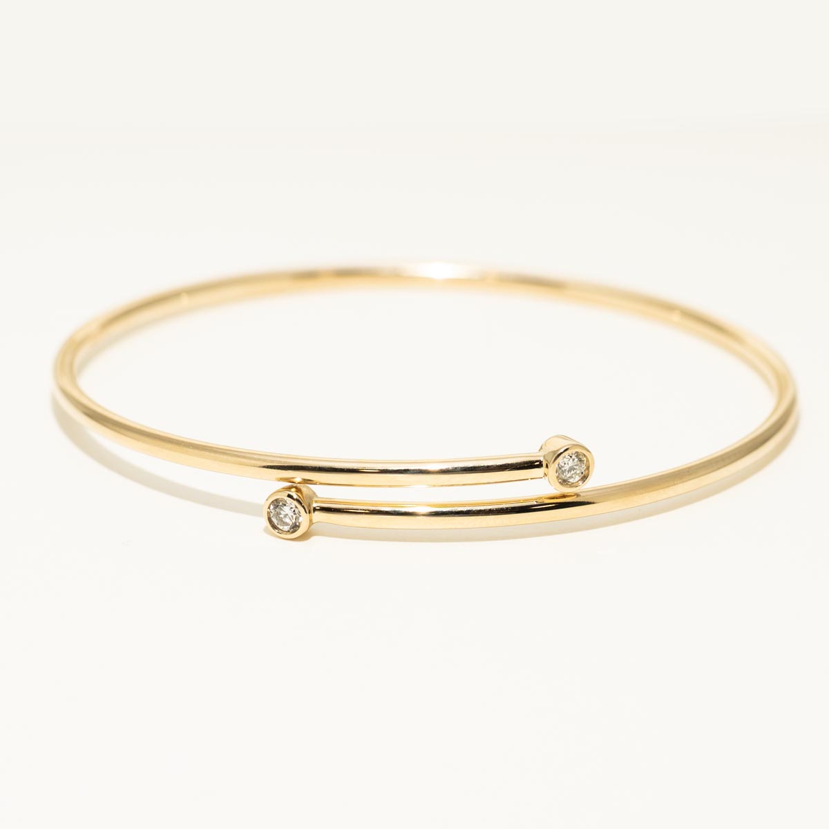 Diamond Bezel Bangle Bracelet in 14kt Yellow Gold (1/5ct tw)