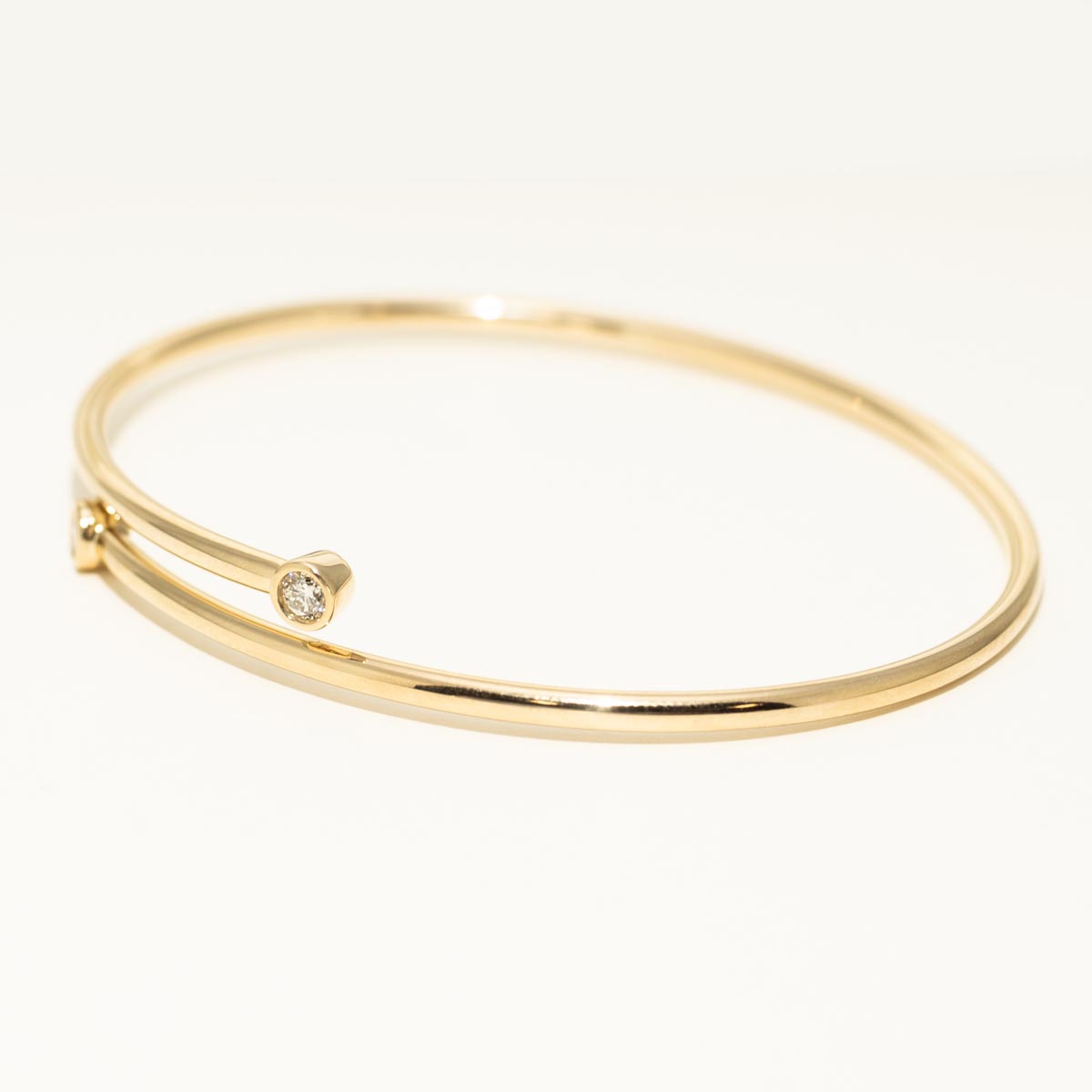 Diamond Bezel Bangle Bracelet in 14kt Yellow Gold (1/5ct tw)