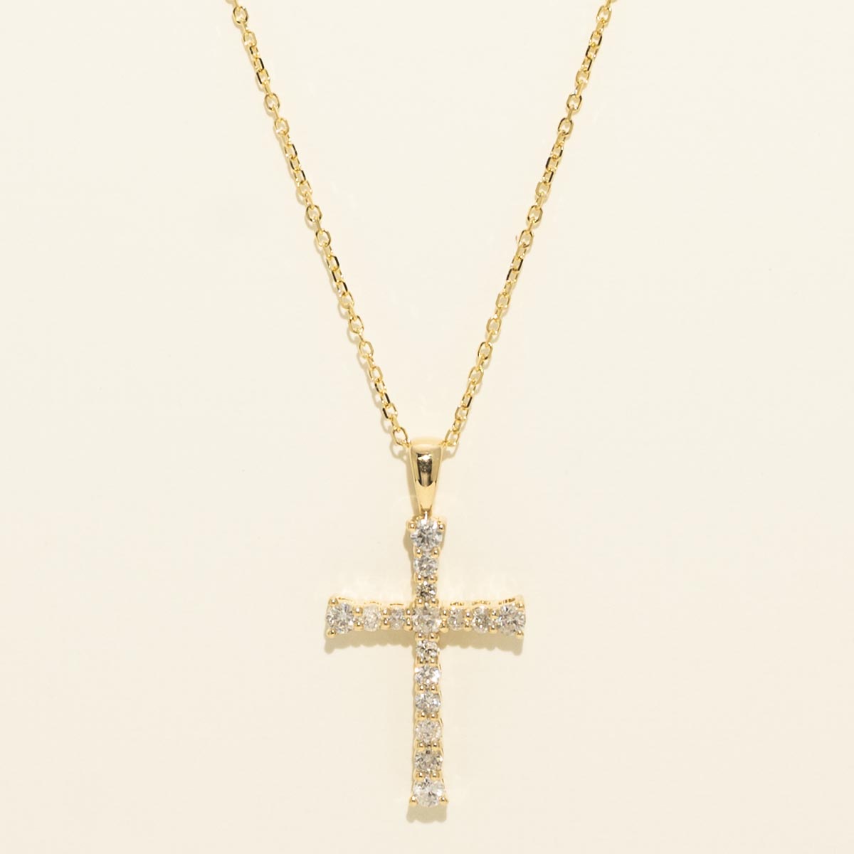 Diamond Cross Necklace in 14kt Yellow Gold (1/3ct tw)