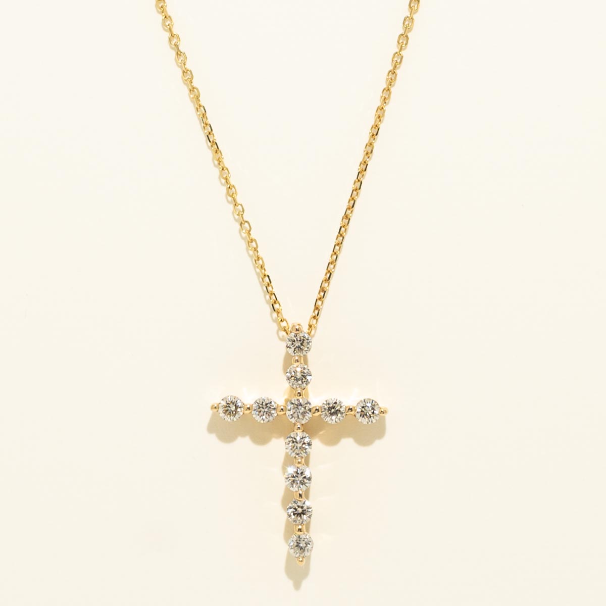Diamond Cross Necklace in 14kt Yellow Gold (1/2ct tw)