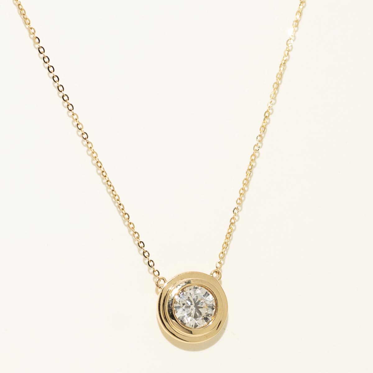 Diamond Solitaire Necklace in 14kt Yellow Gold (3/4ct tw)