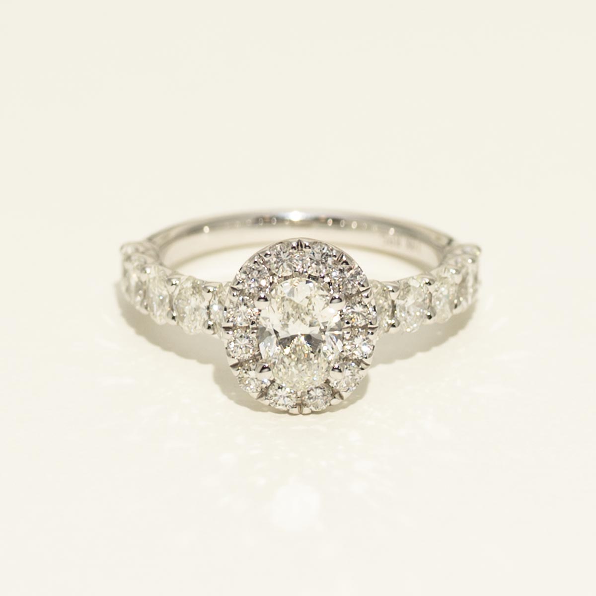 Oval Diamond Halo Engagement Ring in 14kt White Gold (2ct tw)