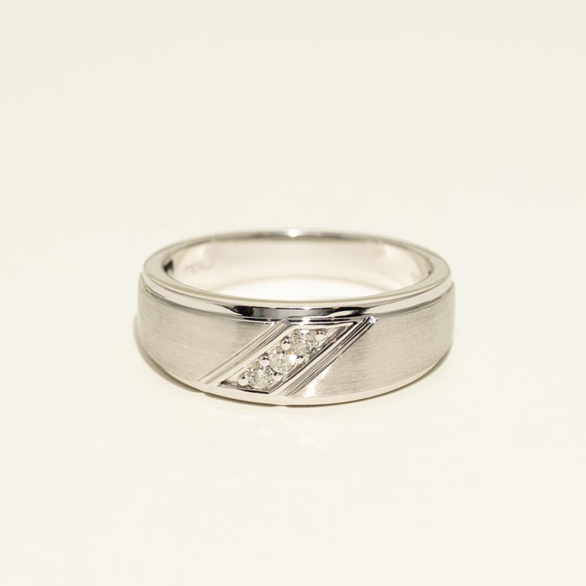 Mens Diamond Band in 10kt White Gold (1/10ct tw)