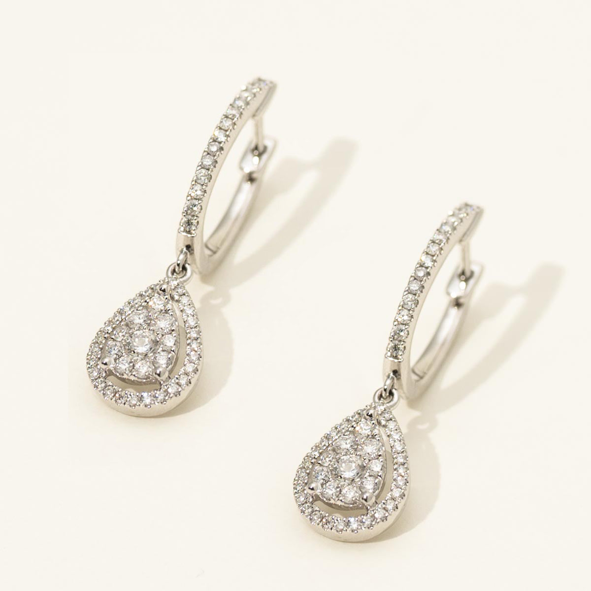 Diamond Drop Earrings in 14kt White Gold (5/8ct tw)