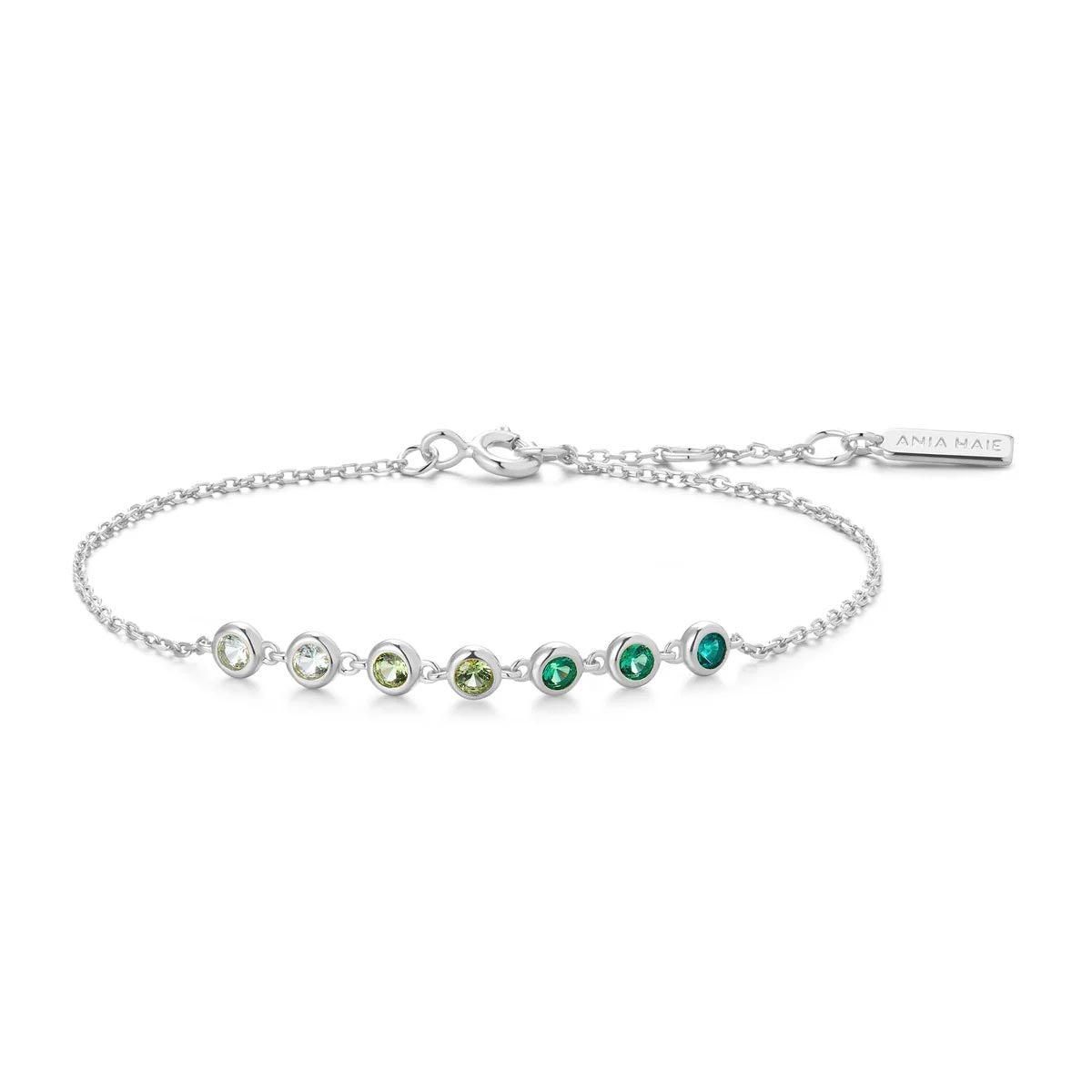 Ania Haie Green Cubic Zirconia Bracelet in Sterling Silver