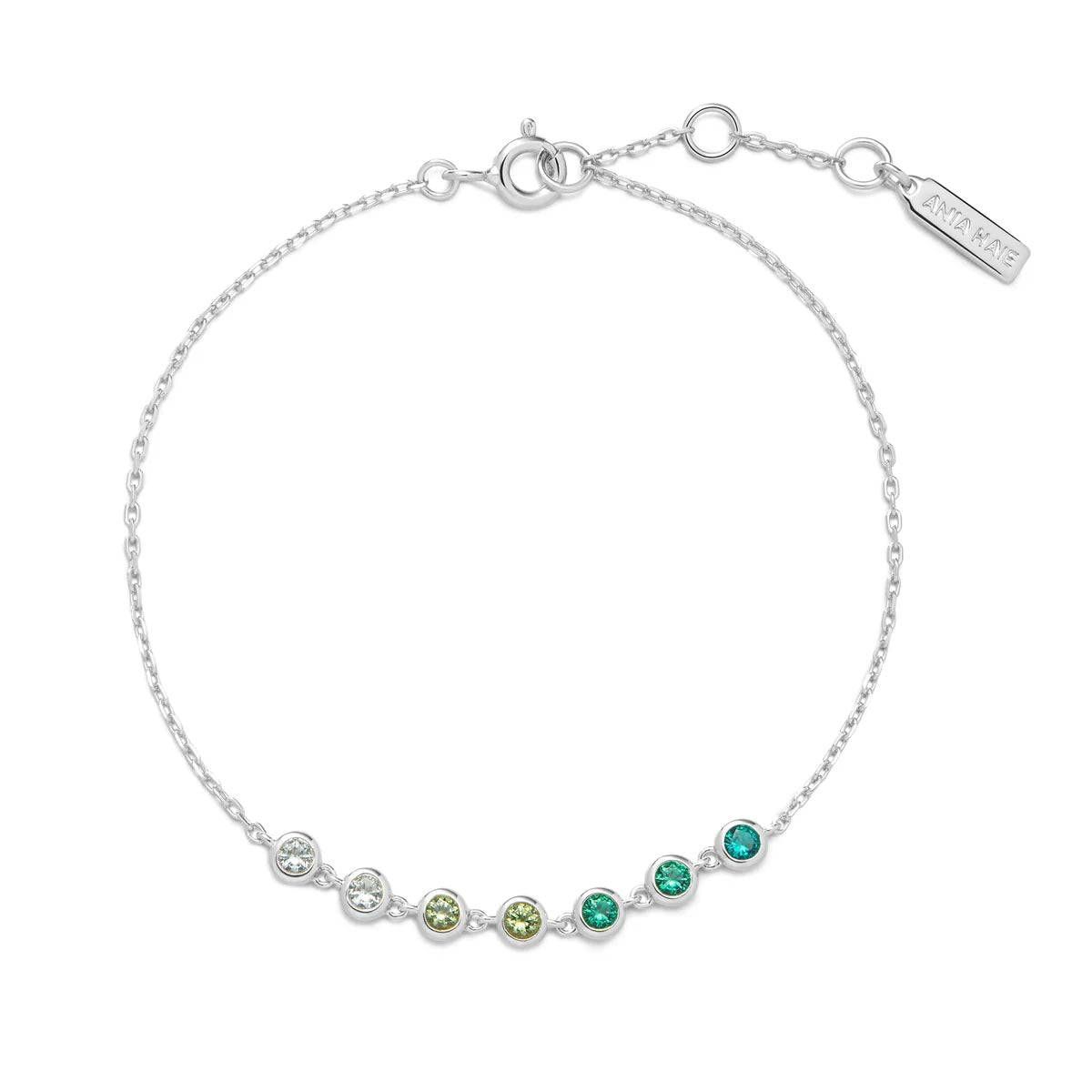 Ania Haie Green Cubic Zirconia Bracelet in Sterling Silver