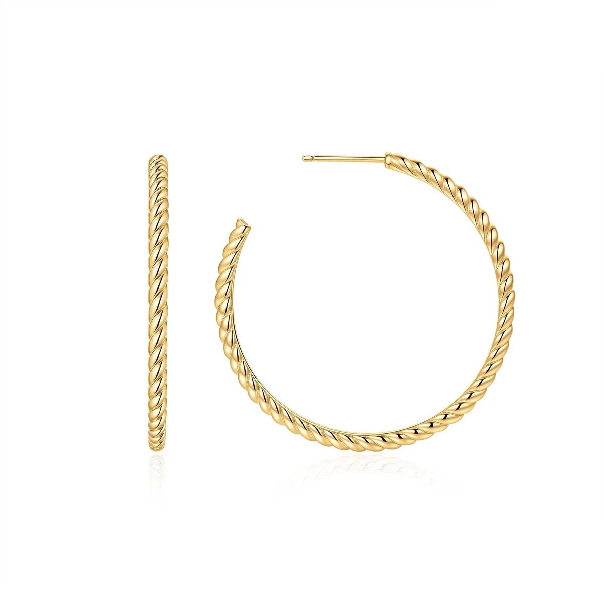 Ania Haie Twisted Hoop Earrings in Sterling Silver with 14kt Gold Plate