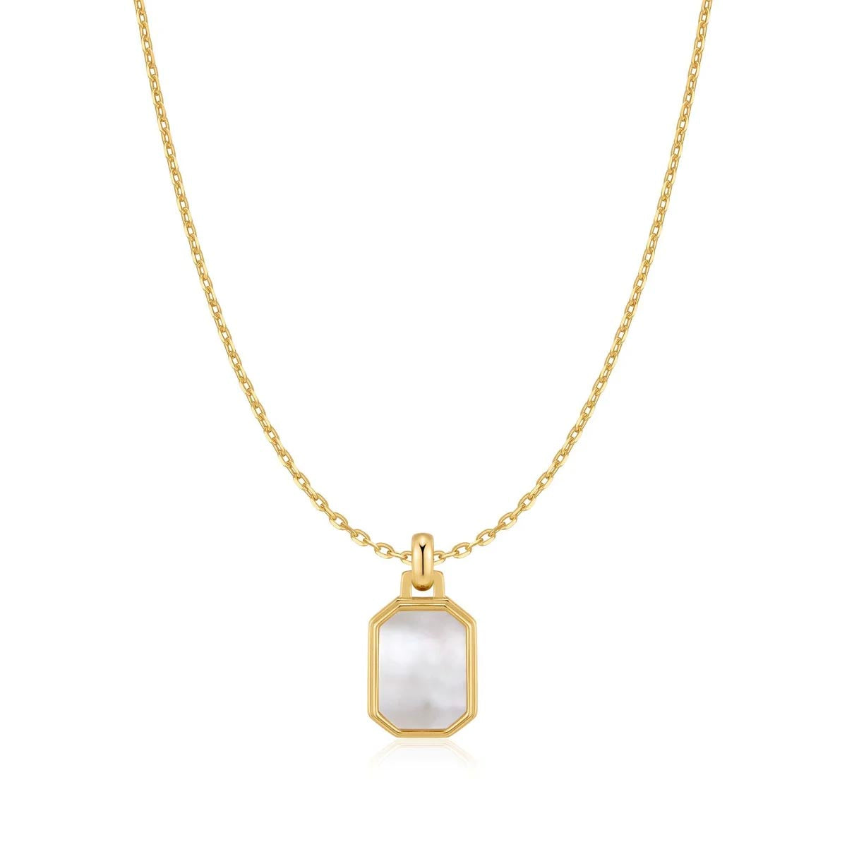 Ania Haie Mother of Pearl Necklace in Sterling Silver with 14kt Yellow Gold Plate