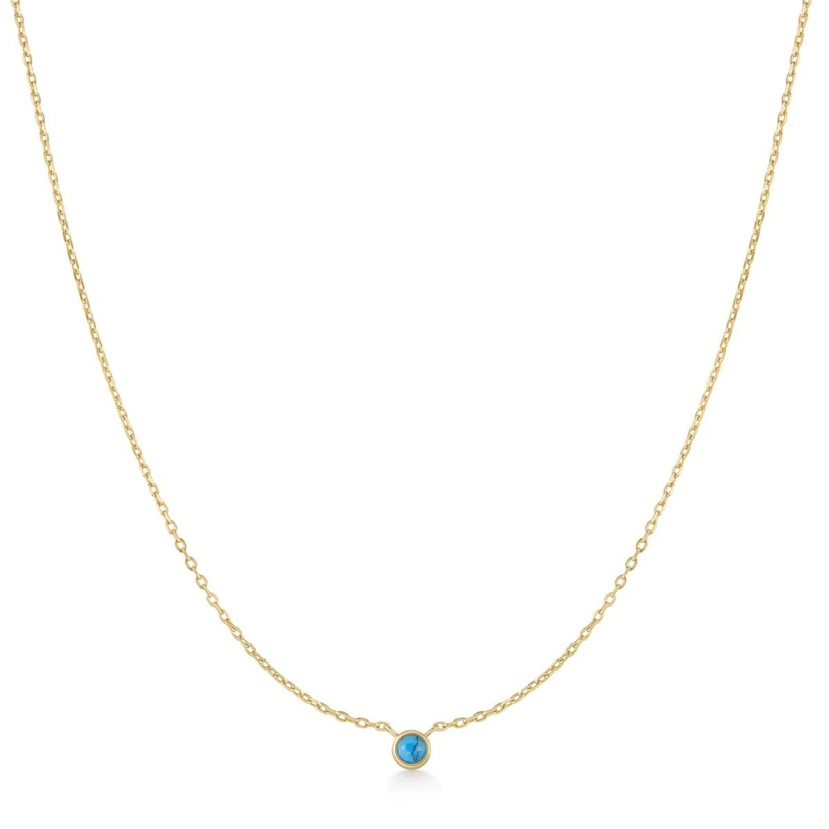 Ania Haie Lab Created Turquoise Necklace in Sterling Silver with 14kt Yellow Gold Plate