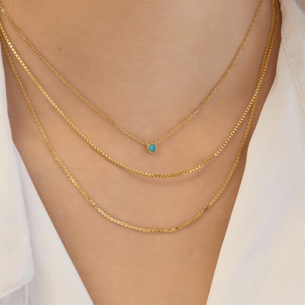 Ania Haie Lab Created Turquoise Necklace in Sterling Silver with 14kt Yellow Gold Plate