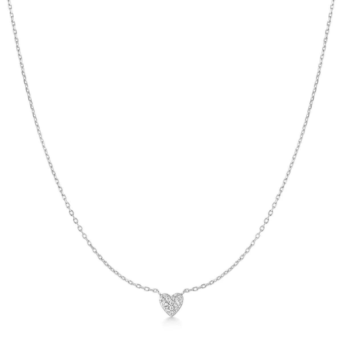 Ania Haie Cubic Zirconia Pave Heart Necklace in Sterling Silver