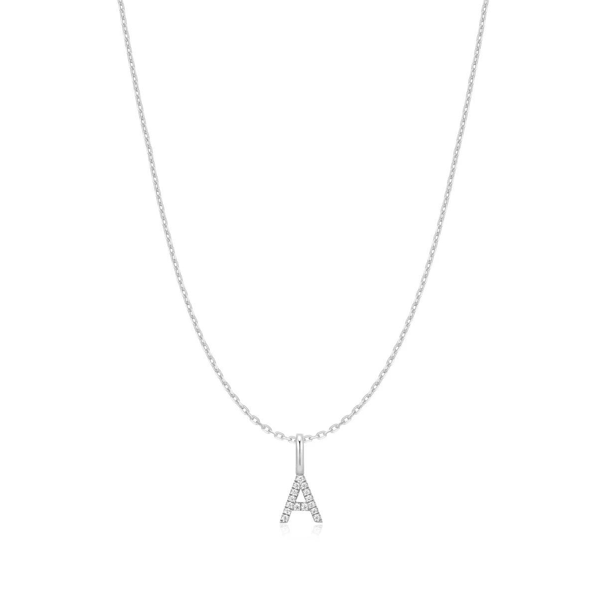 Ania Haie Cubic Zirconia Initial A Necklace in Sterling Silver
