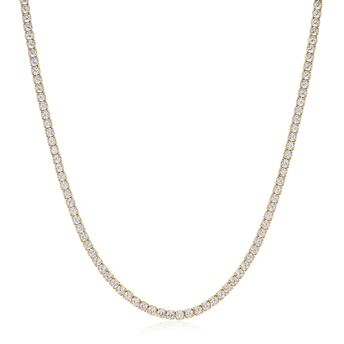 Ania Haie Cubic Zirconia Tennis Necklace in Sterling Silver with 14kt Yellow Gold Plate