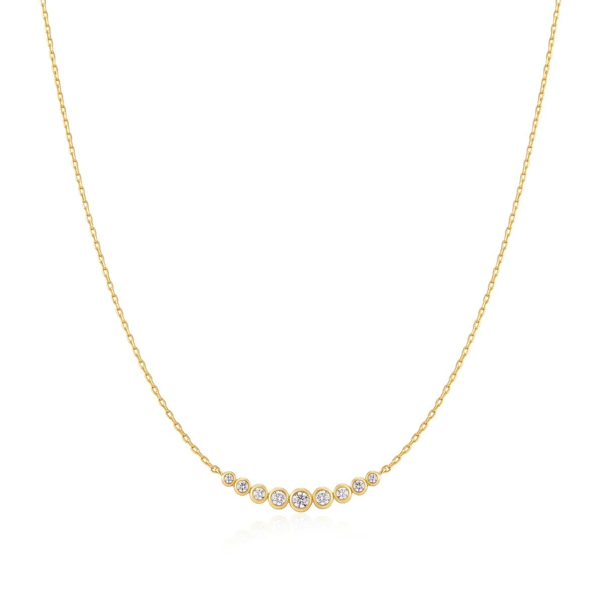 Ania Haie Cubic Zirconia Necklace in Sterling Silver with 14kt Yellow Gold Plate