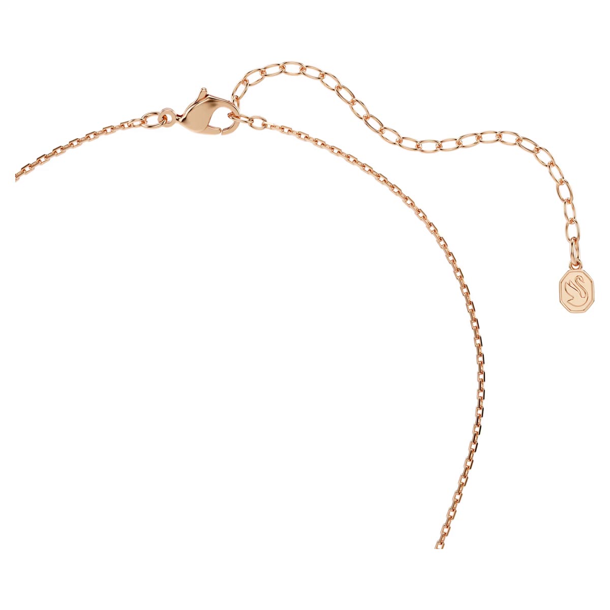 Swarovski Pink Constella Necklace in Rose Tone Plate