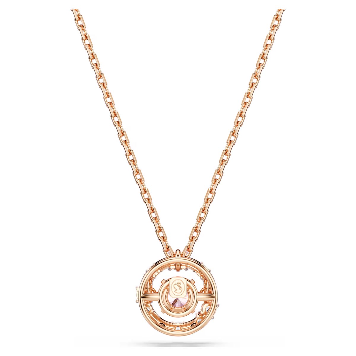 Swarovski Pink Constella Necklace in Rose Tone Plate