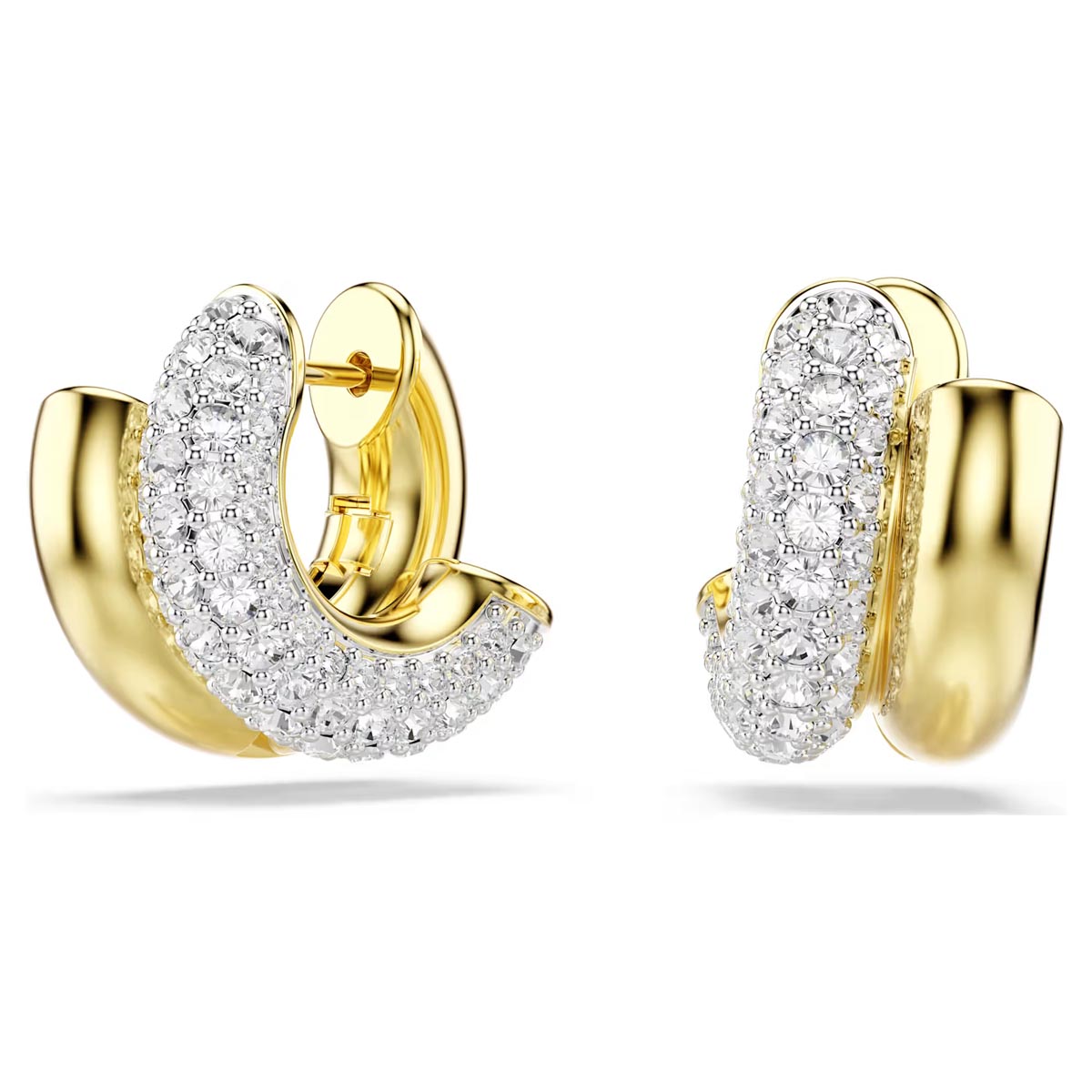 Swarovski Dextera Hoop Earrings in Yellow Tone Plate