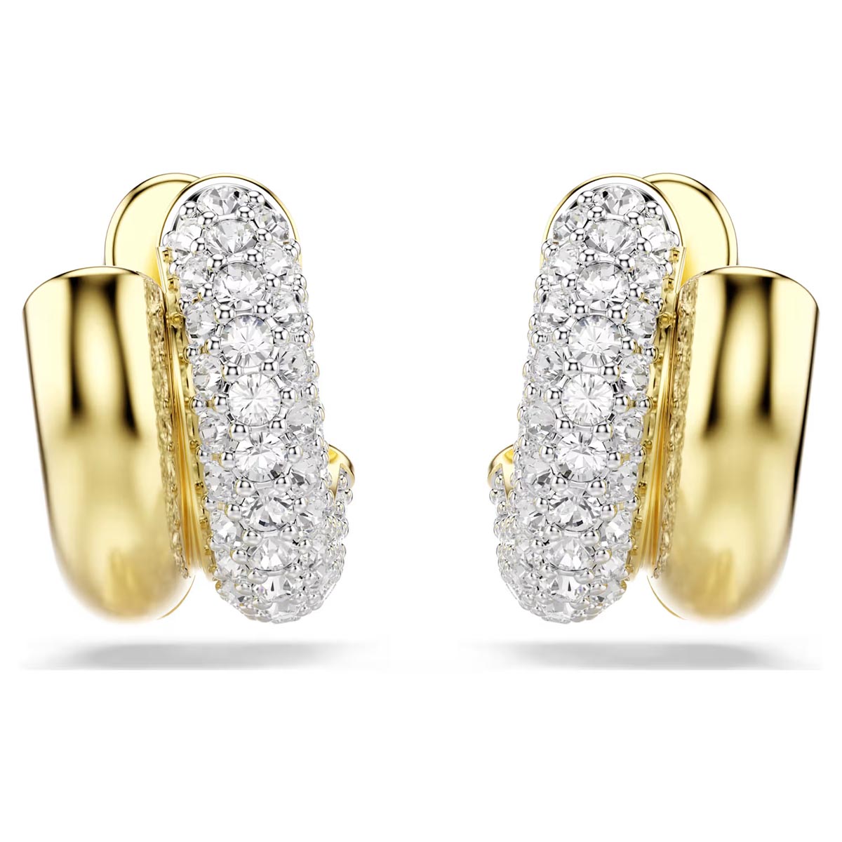 Swarovski Dextera Hoop Earrings in Yellow Tone Plate