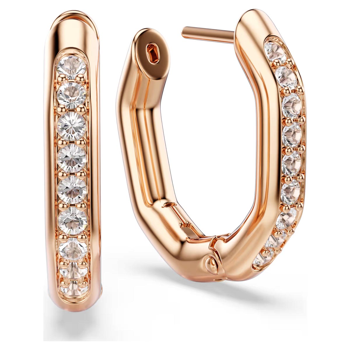 Swarovski Dextera Hoop Earrings in Rose Tone Plate