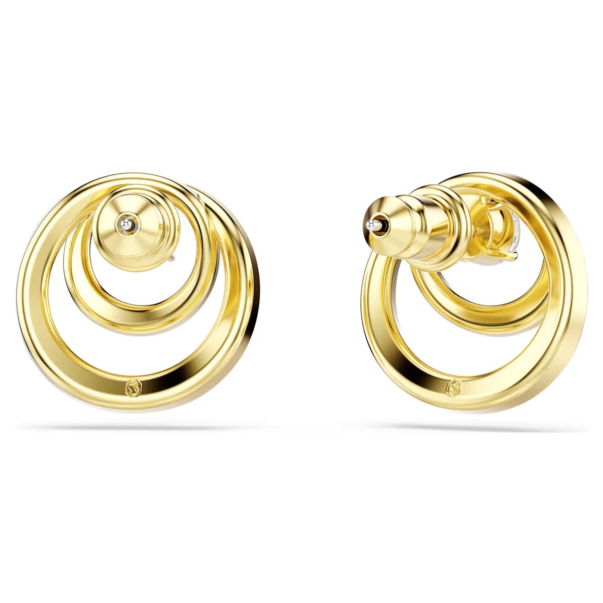 Swarovski Hyperbola Stud Earrings in Yellow Tone Plate