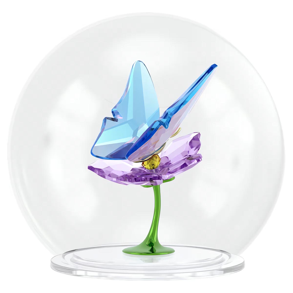 Swarovski Crystal Idyllia Butterfly and Flower Glass Ball Figurine