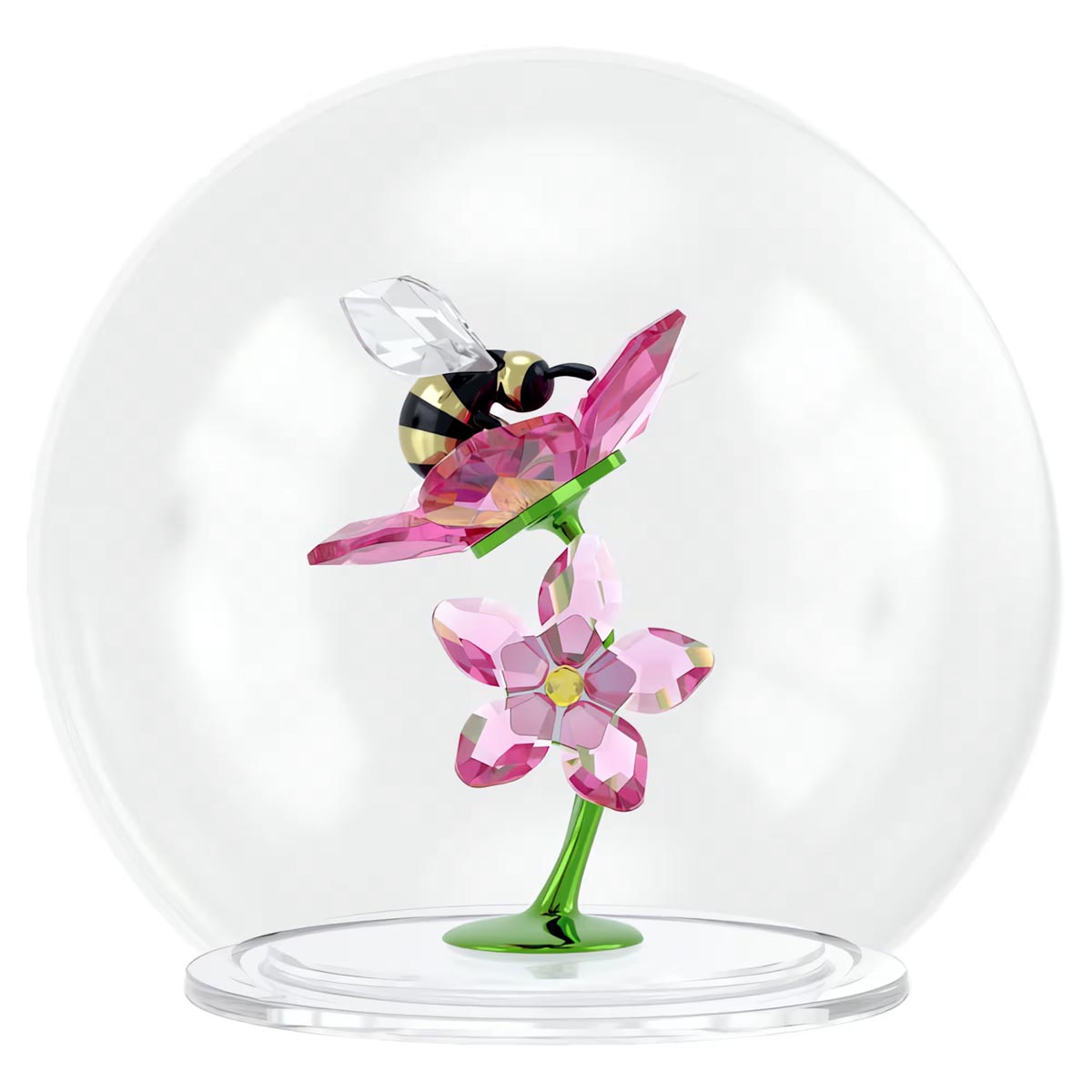Swarovski Crystal Bee and Flower Glass Ball Figurine
