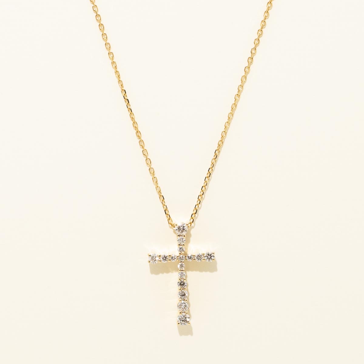 Diamond Cross Necklace in 14kt Yellow Gold (1/3ct tw)