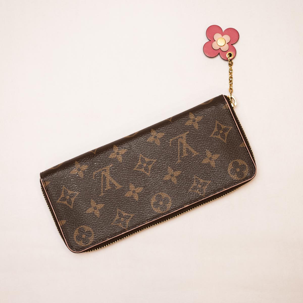 Pre Owned Louis Vuitton Monogram Canvas Clemence Flower Wallet