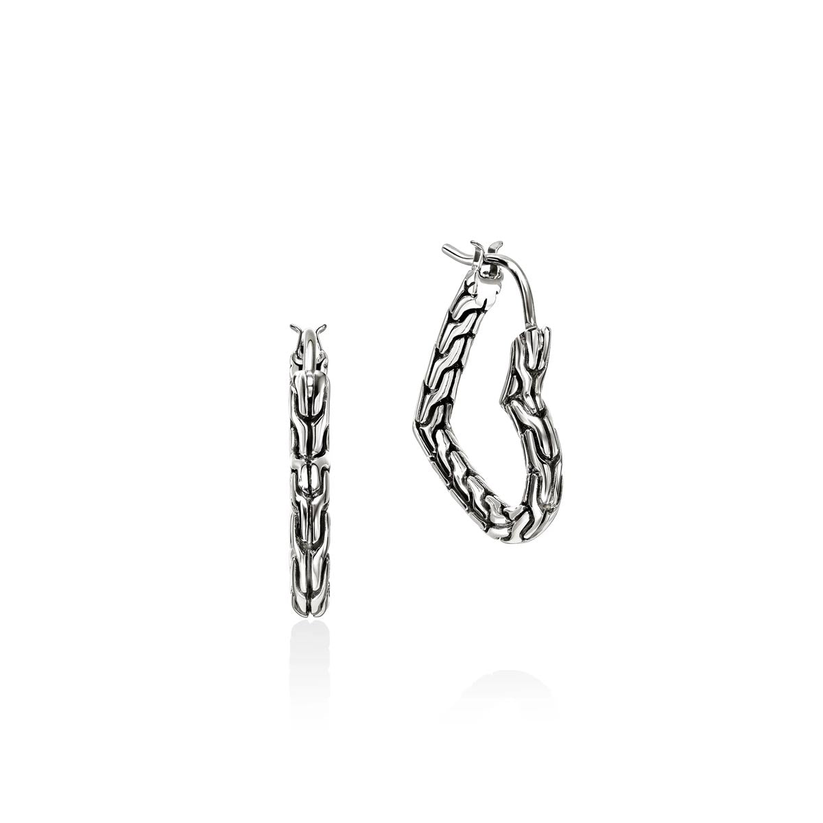 John Hardy Essential Heart Hoop Earrings in Sterling Silver