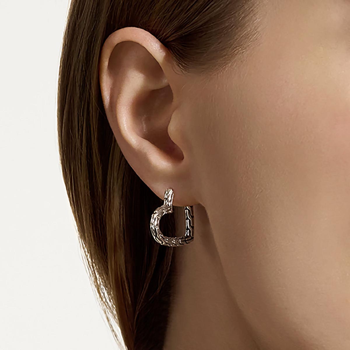 John Hardy Essential Heart Hoop Earrings in Sterling Silver
