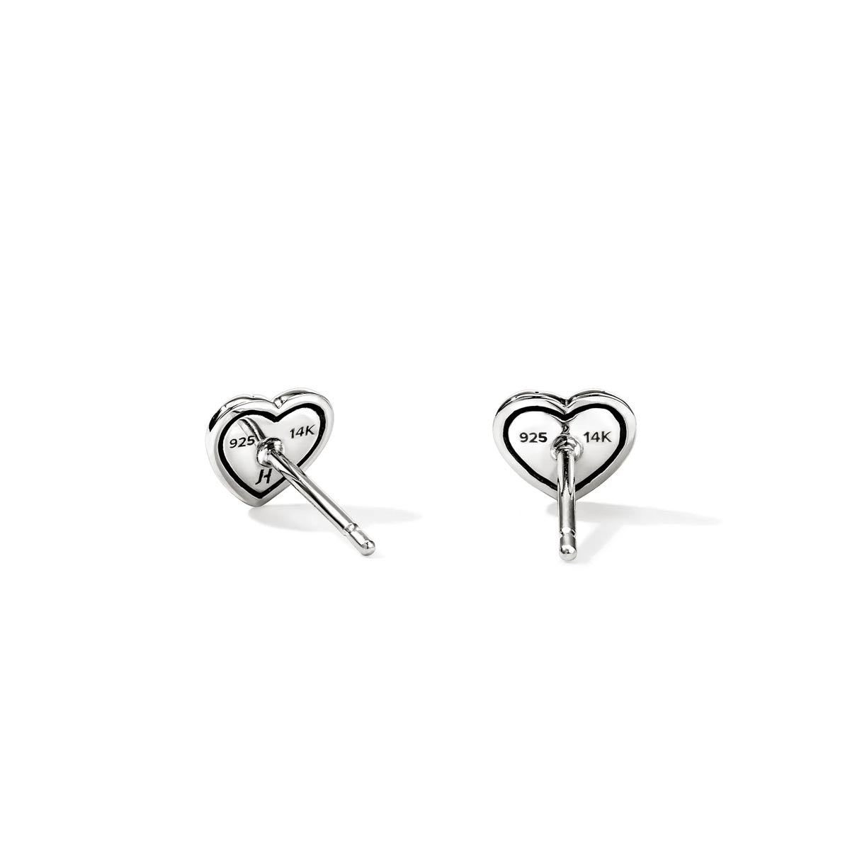 John Hardy Essential Heart Earrings in Sterling Silver and 14kt Yellow Gold