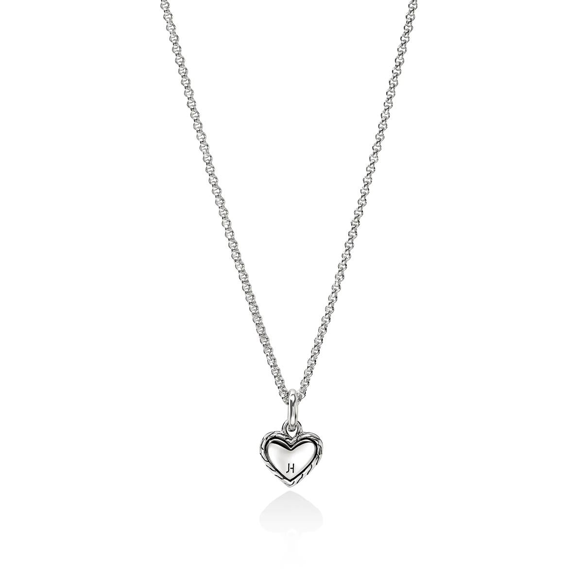 John Hardy Essential Diamond Heart Necklace in Sterling Silver (1/7ct tw)