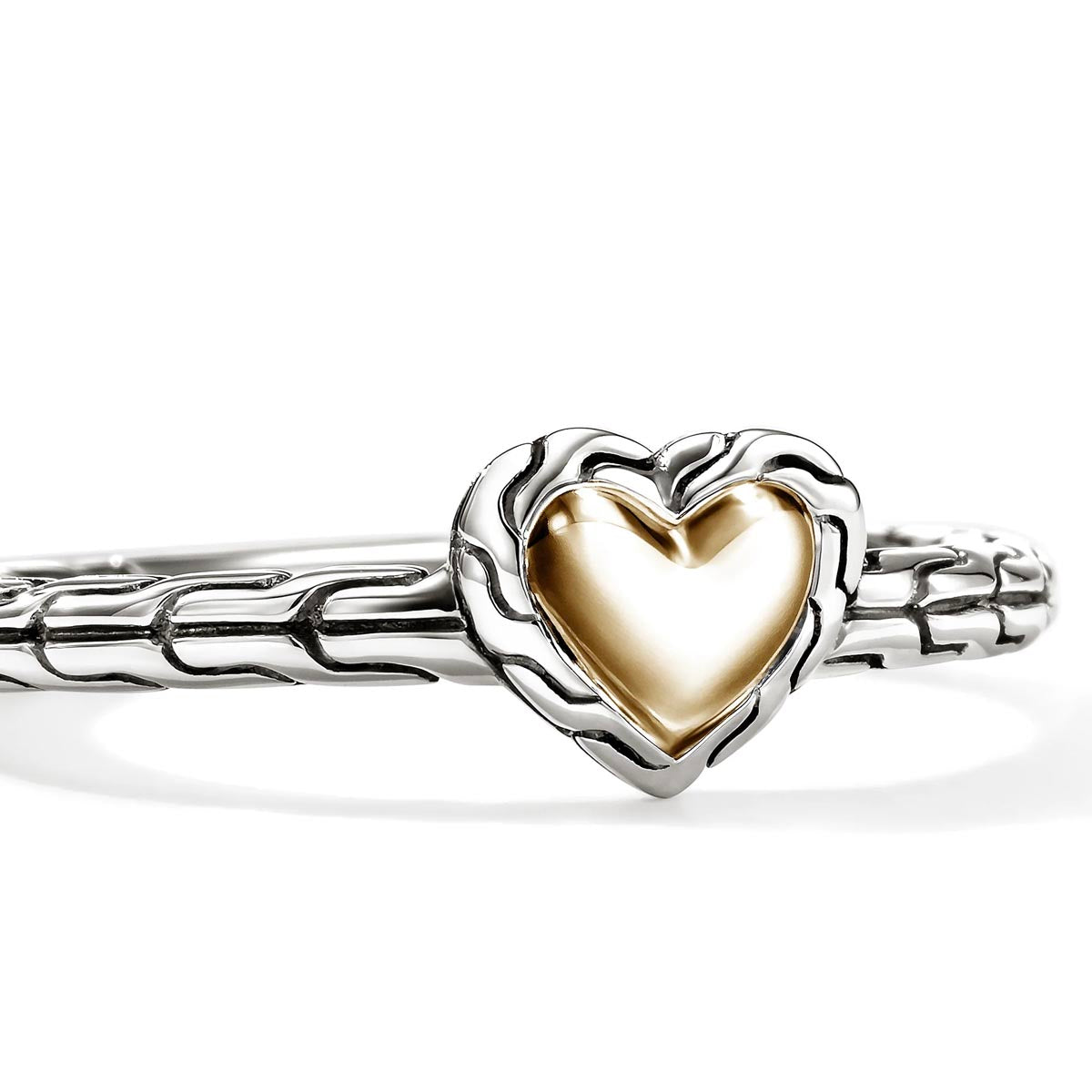 John Hardy Essential Heart Ring in Sterling Silver and 14kt Yellow Gold
