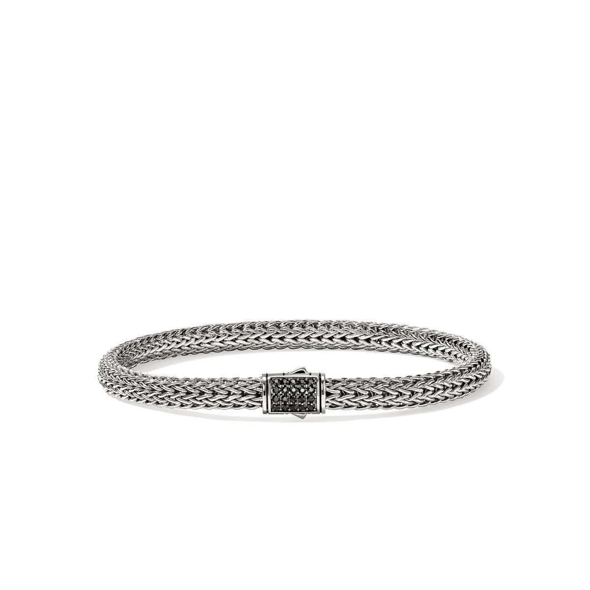 John Hardy Icon Bracelet in Sterling Silver with Black Sapphire (5mm)