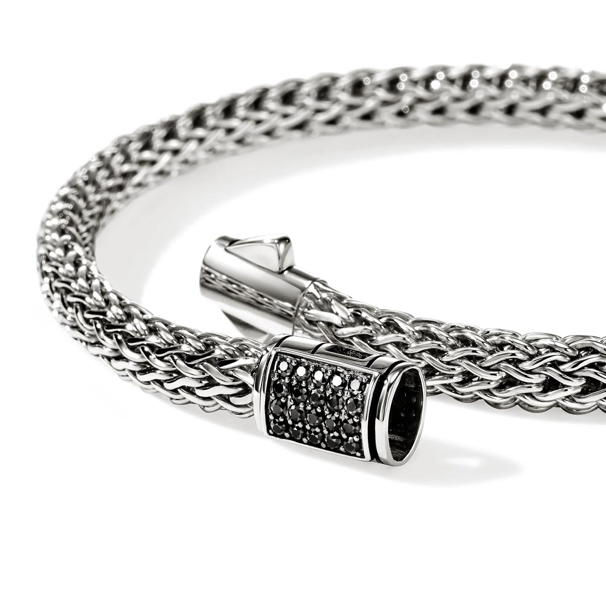 John Hardy Icon Bracelet in Sterling Silver with Black Sapphire (5mm)