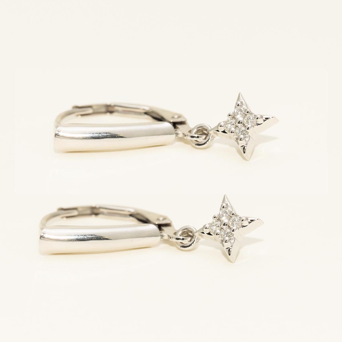 Star of Hope Diamond Drop Earrings in Sterling Silver (1/10ct tw)