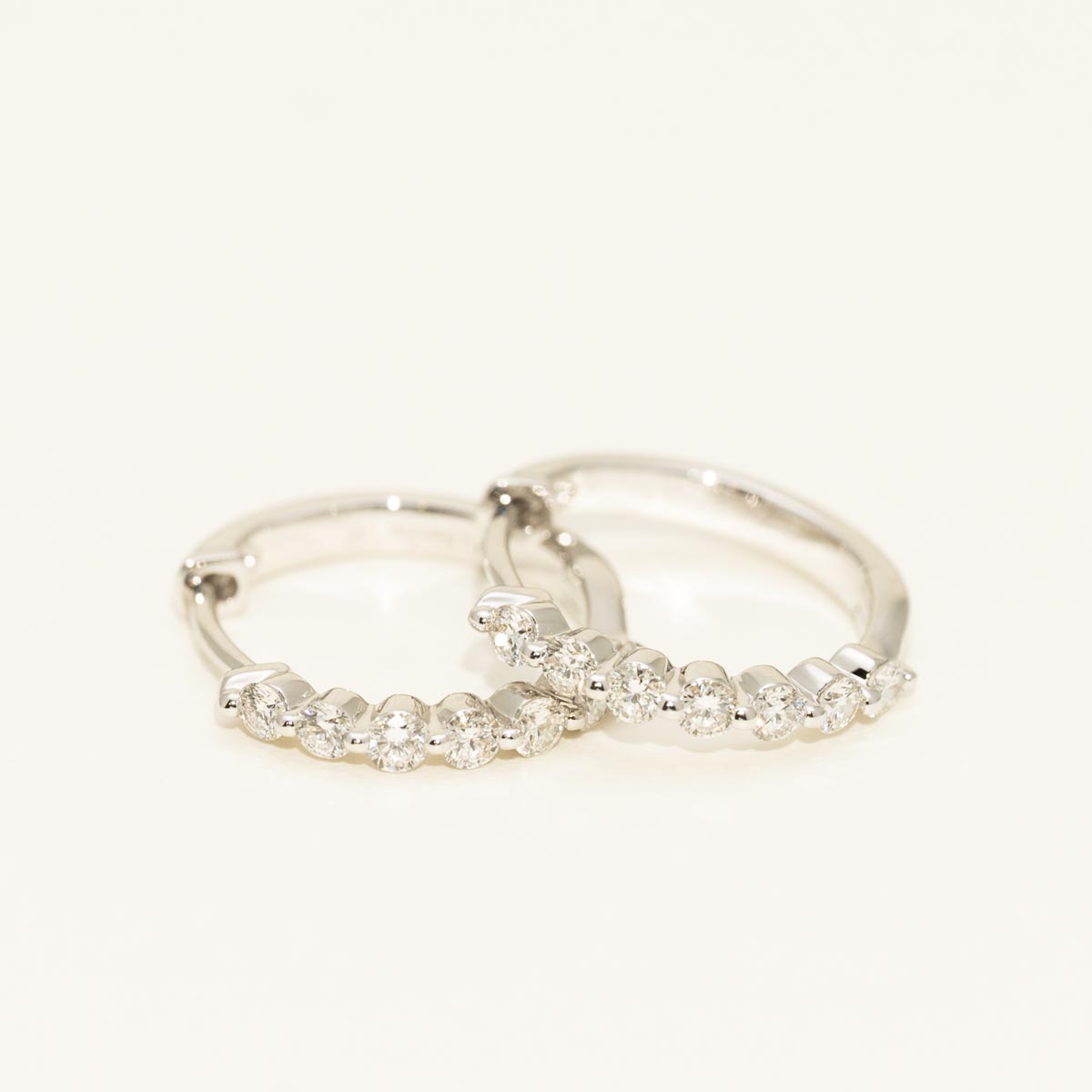 Diamond Hoop Earrings in 14kt White Gold (1/3ct tw)