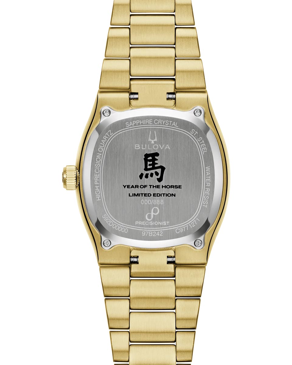 Bulova Limited Edition Year of the Horse Super Seville Watch with Red and Gold Tone Horse Dial and Yellow Stainless Steel Bracelet (37.5mm and quartz movement)