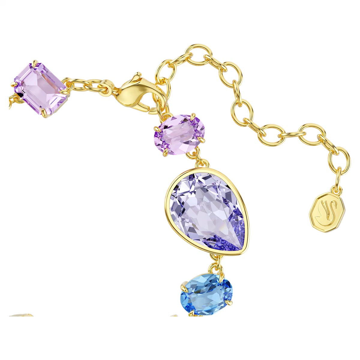 Swarovski Gema Multi Stone Bracelet in Yellow Tone Plate
