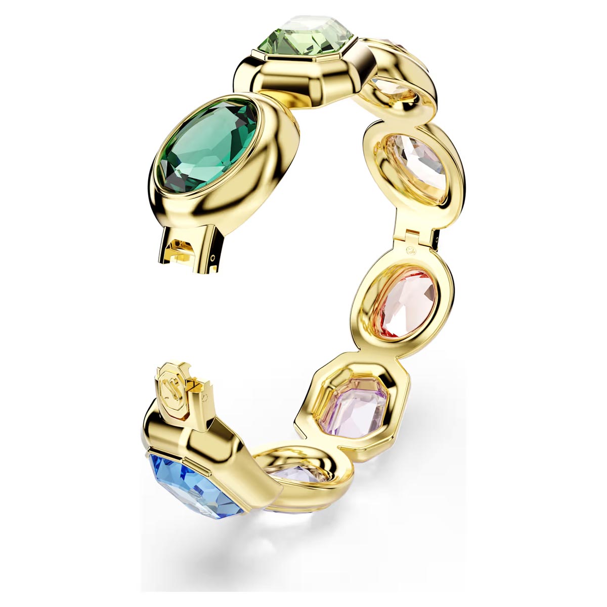 Swarovski Gema Multi Stone Cuff Bracelet in Yellow Tone Plate