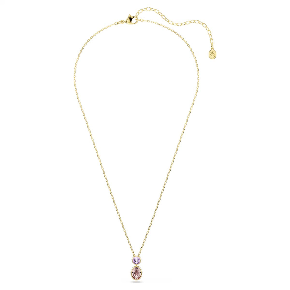 Swarovski Chroma Reversible Crystal Necklace in Yellow Tone Plate