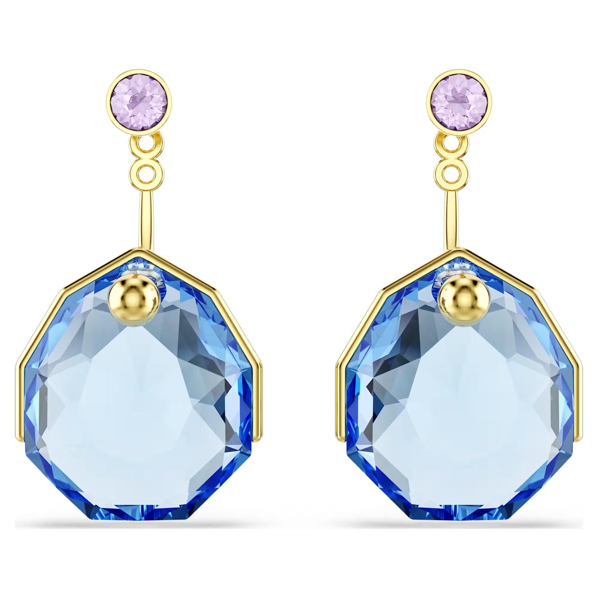 Swarovski Gema Jacket Earrings in Yellow Tone Plate