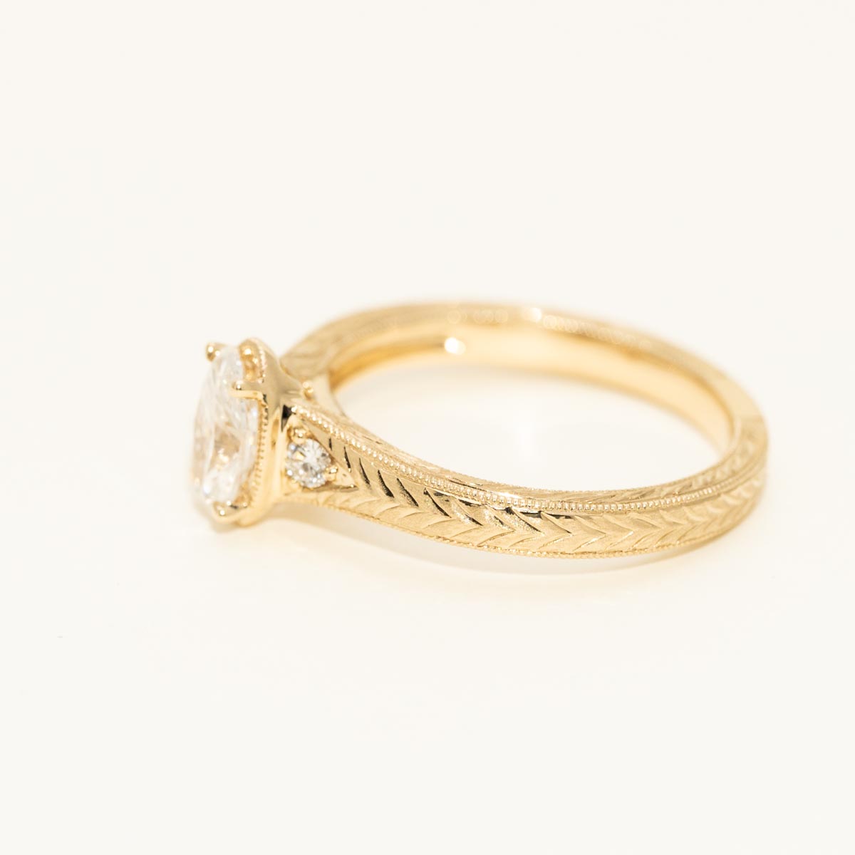 Oval Diamond Vintage Inspired Engagement Ring in 14kt Yellow Gold (3/4ct tw)