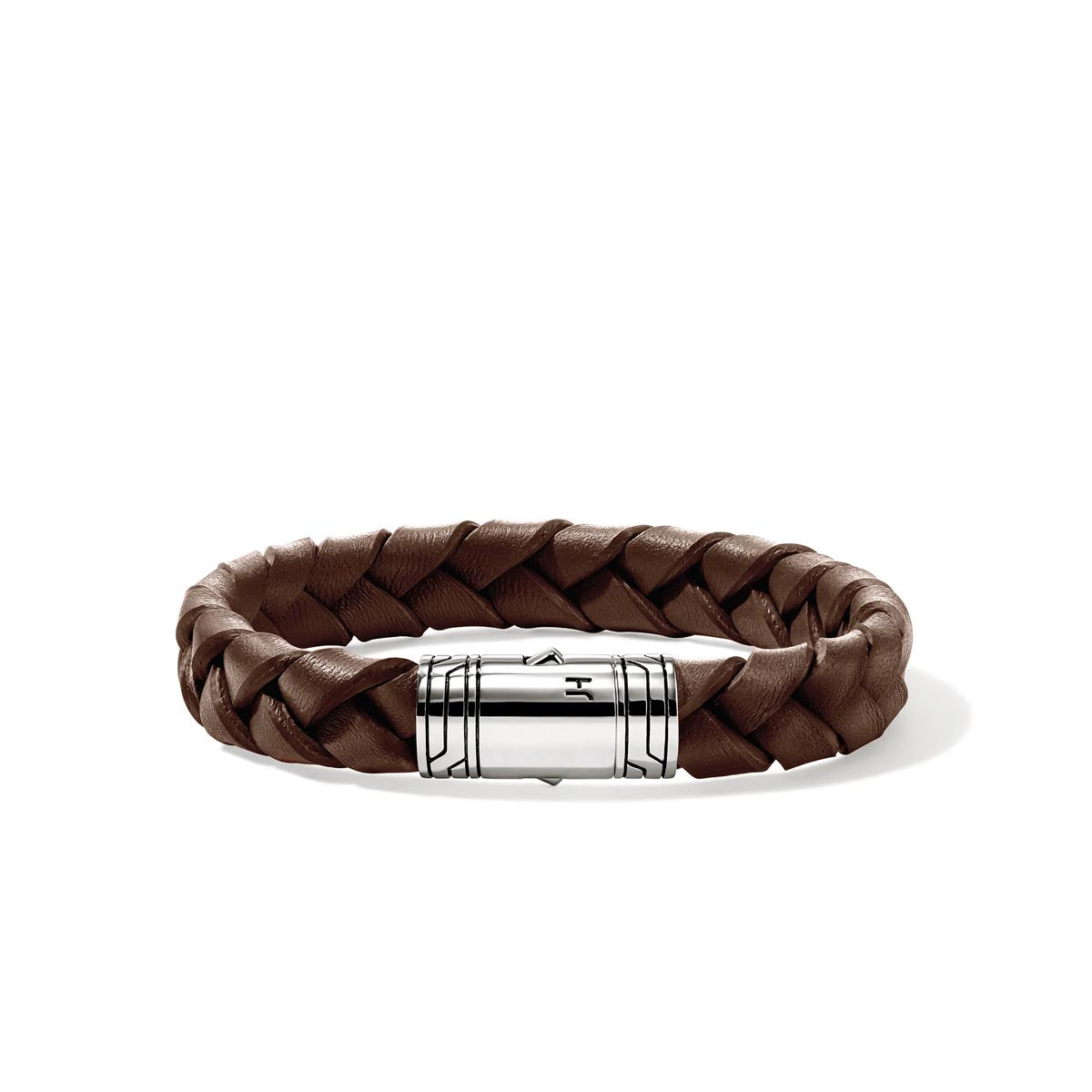 John Hardy Braided Brown Leather Bracelet in Sterling Silver
