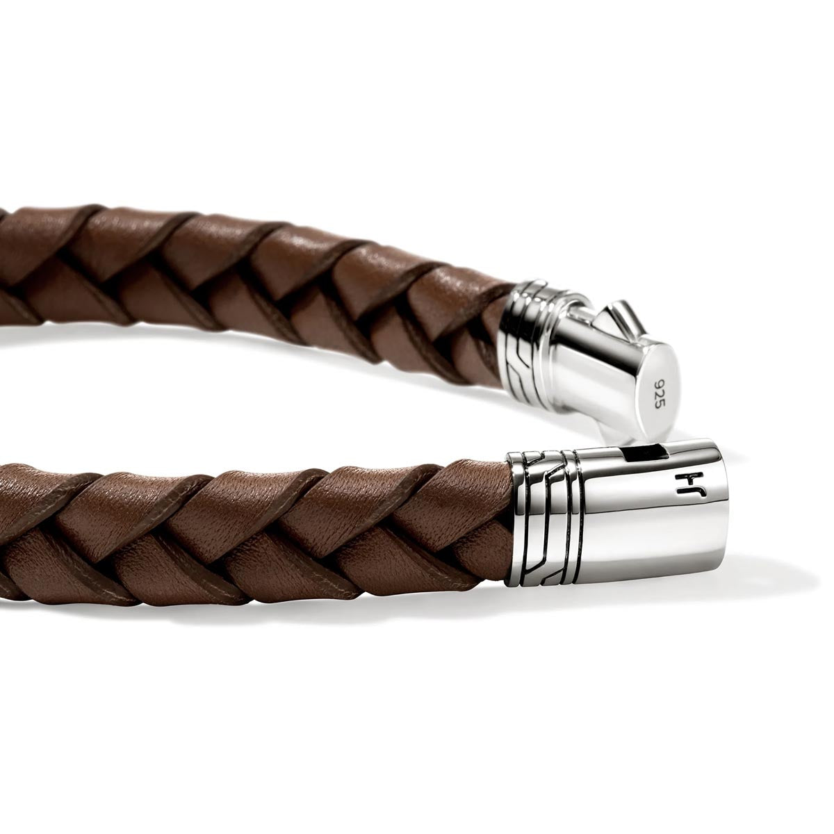 John Hardy Braided Brown Leather Bracelet in Sterling Silver