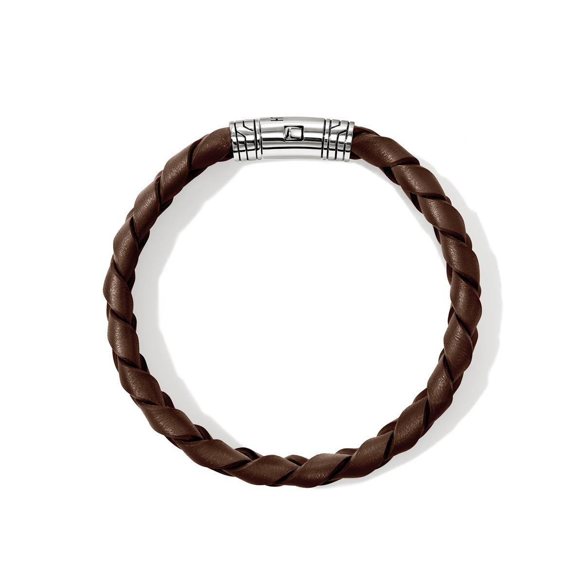 John Hardy Braided Brown Leather Bracelet in Sterling Silver