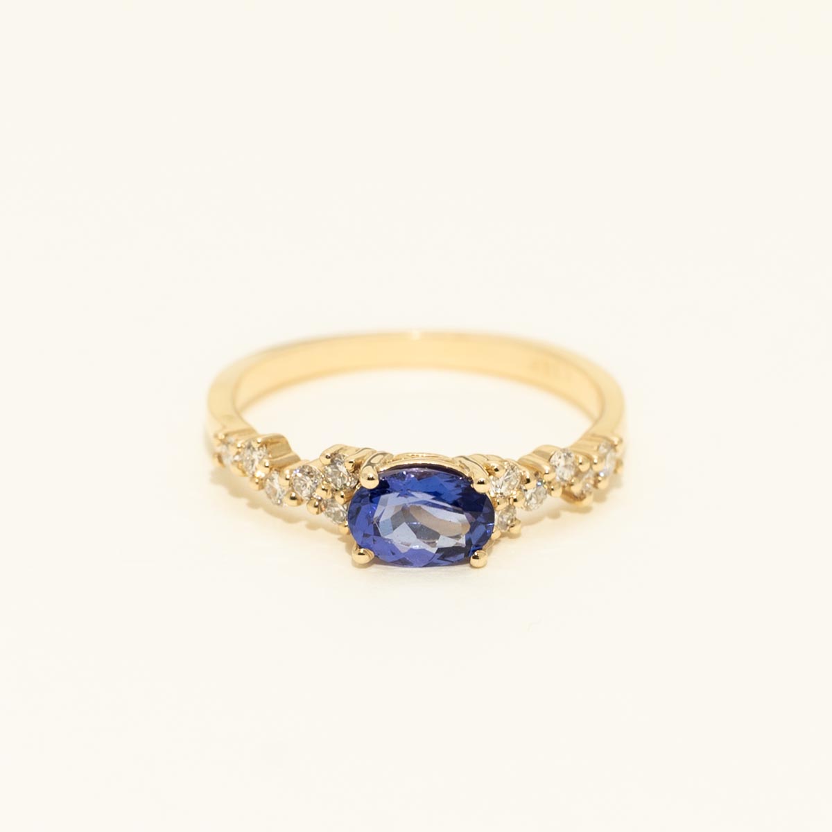 Oval Tanzanite Ring in 14kt Yellow Gold with Diamonds (1/3ct tw)